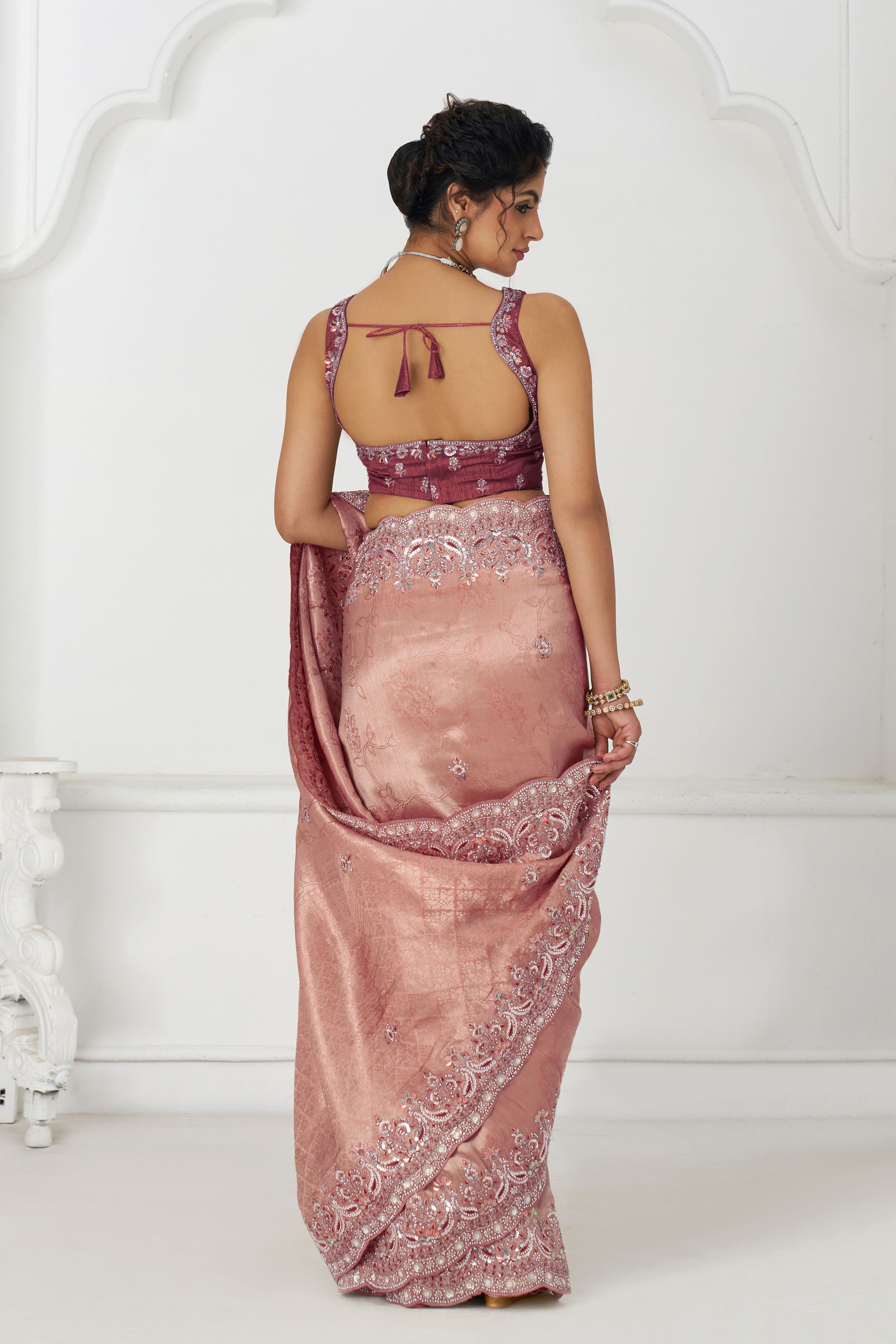 Kf 101 Pink Pure Dola Viscouse Silk Saree Wholesale Market Surat